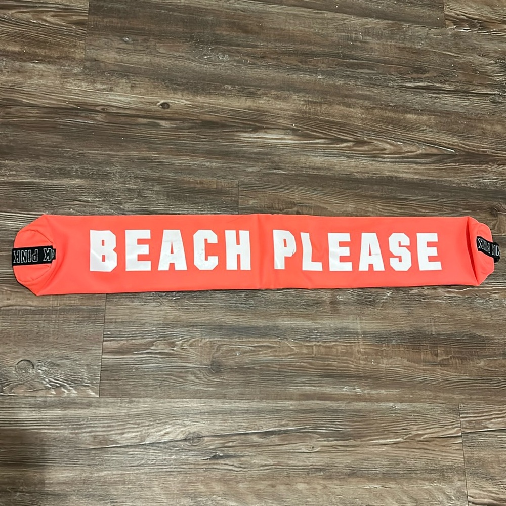 PINK insulated 6 can drink holder sling tote “Beach Please”